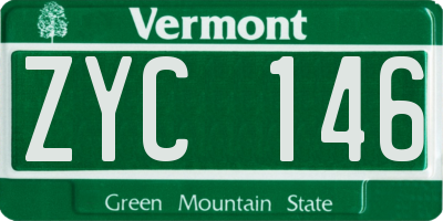 VT license plate ZYC146