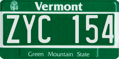 VT license plate ZYC154