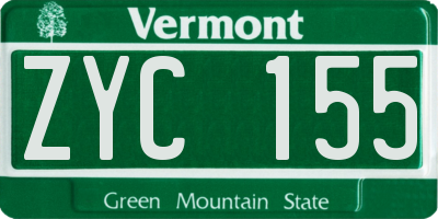 VT license plate ZYC155