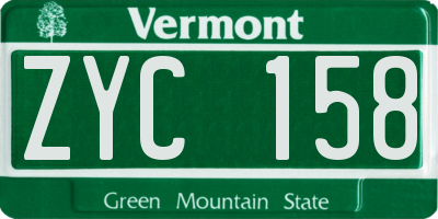 VT license plate ZYC158