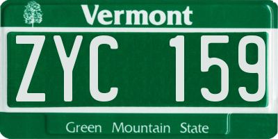 VT license plate ZYC159