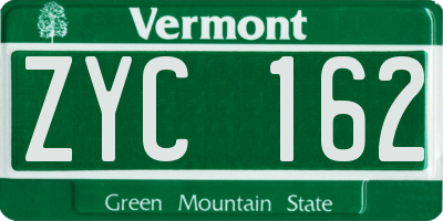 VT license plate ZYC162