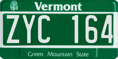 VT license plate ZYC164