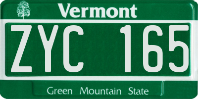 VT license plate ZYC165