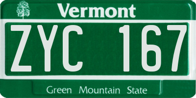 VT license plate ZYC167