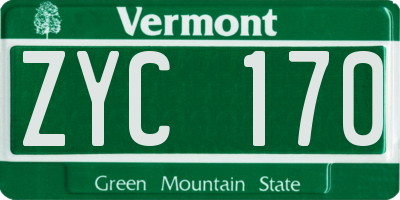 VT license plate ZYC170