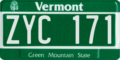 VT license plate ZYC171