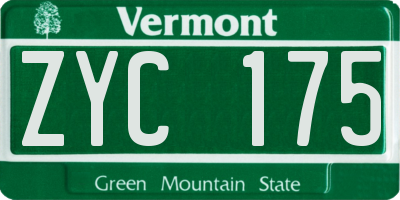 VT license plate ZYC175