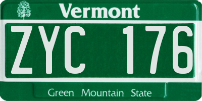VT license plate ZYC176
