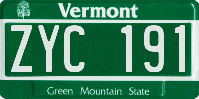 VT license plate ZYC191