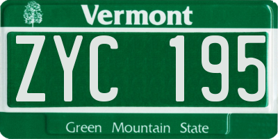 VT license plate ZYC195