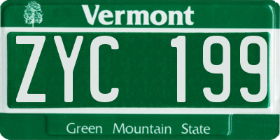 VT license plate ZYC199