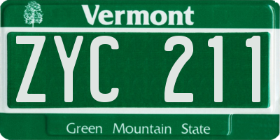 VT license plate ZYC211