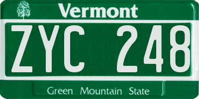 VT license plate ZYC248