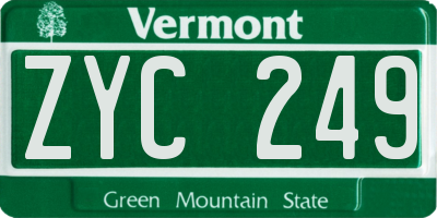 VT license plate ZYC249
