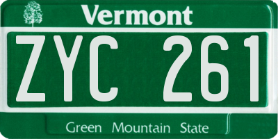 VT license plate ZYC261