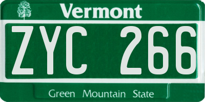 VT license plate ZYC266
