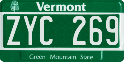 VT license plate ZYC269