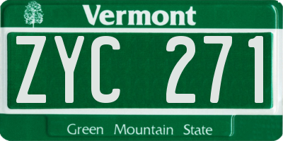 VT license plate ZYC271