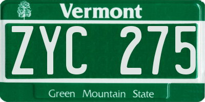 VT license plate ZYC275