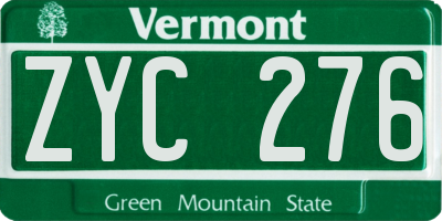 VT license plate ZYC276