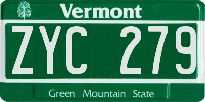 VT license plate ZYC279