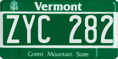 VT license plate ZYC282