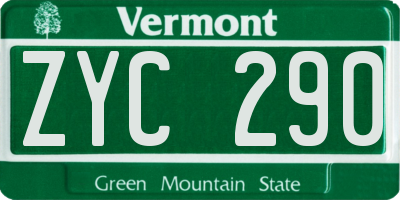 VT license plate ZYC290