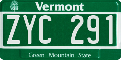 VT license plate ZYC291