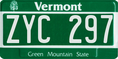 VT license plate ZYC297