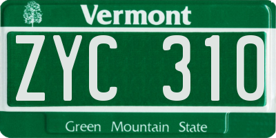 VT license plate ZYC310