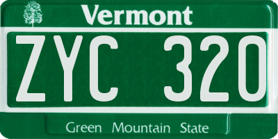 VT license plate ZYC320