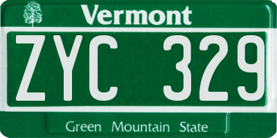 VT license plate ZYC329