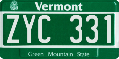 VT license plate ZYC331