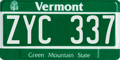 VT license plate ZYC337