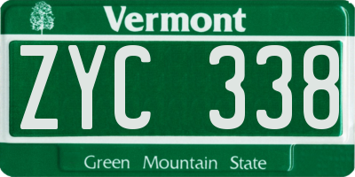 VT license plate ZYC338