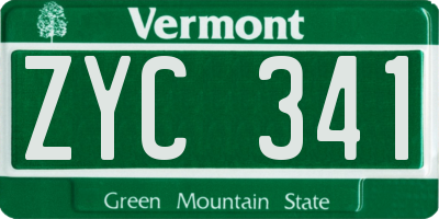 VT license plate ZYC341