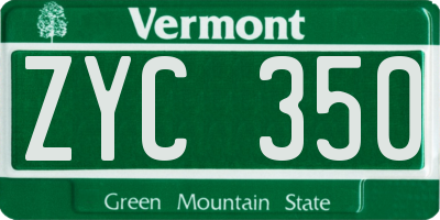 VT license plate ZYC350