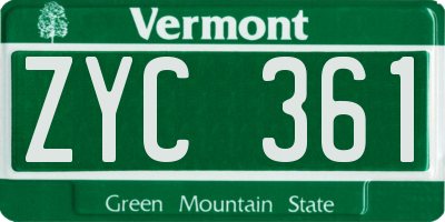 VT license plate ZYC361