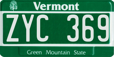 VT license plate ZYC369