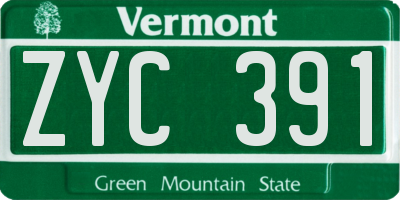VT license plate ZYC391