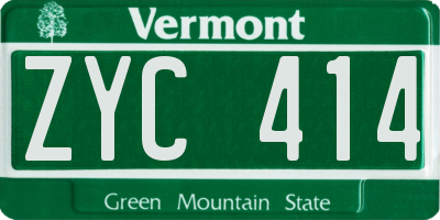VT license plate ZYC414