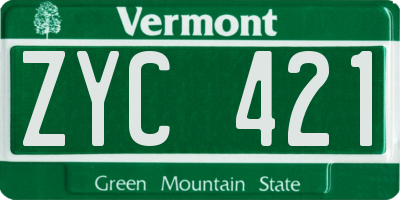 VT license plate ZYC421