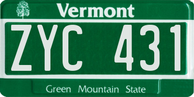 VT license plate ZYC431