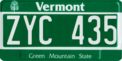 VT license plate ZYC435