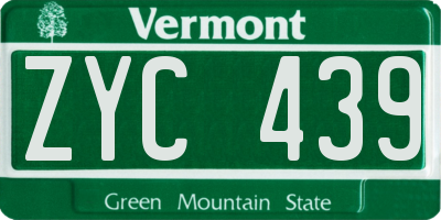 VT license plate ZYC439