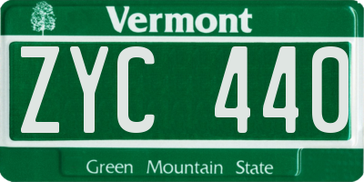 VT license plate ZYC440