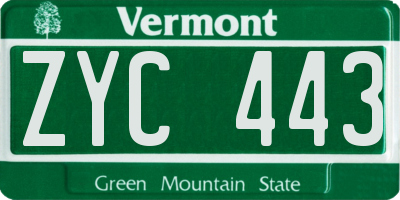 VT license plate ZYC443