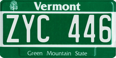 VT license plate ZYC446