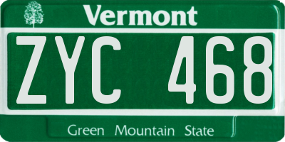 VT license plate ZYC468